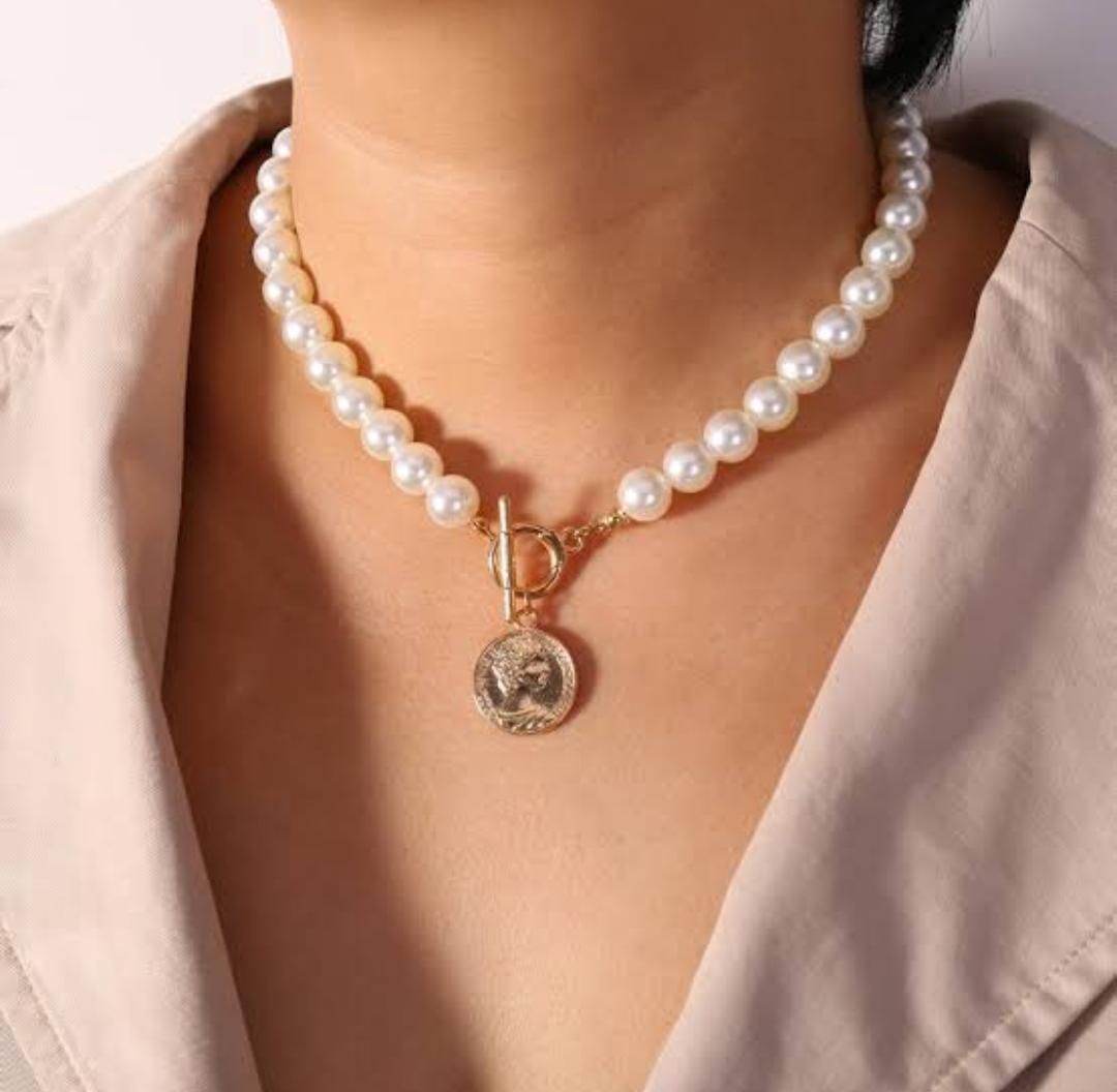 Pearl Coin Chain Necklace