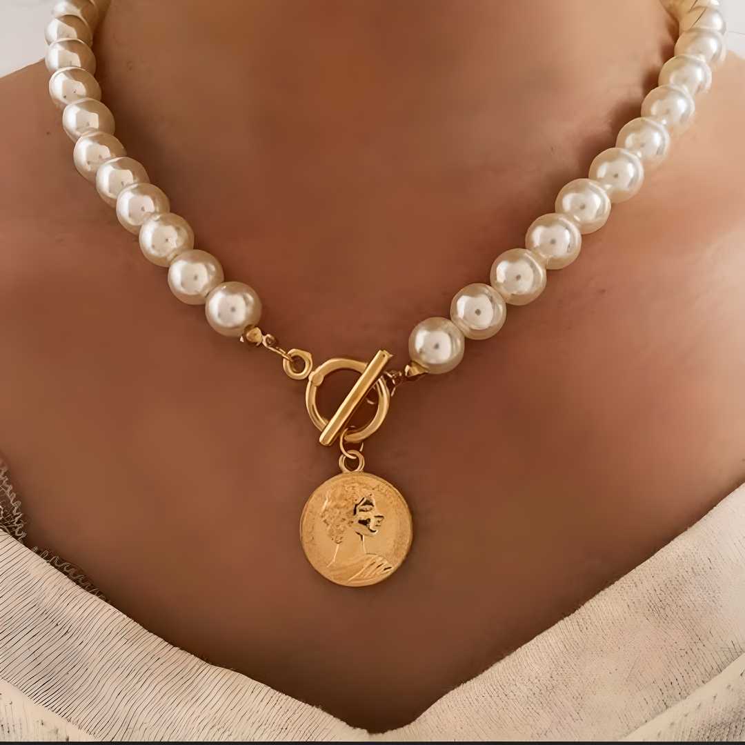 Pearl Coin Chain Necklace