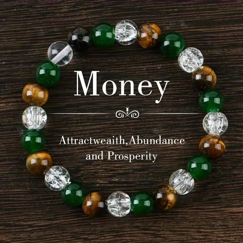 Relaxing Success Enhancing Prosperity & Abundance Beaded Stretch Unisex Bracelet