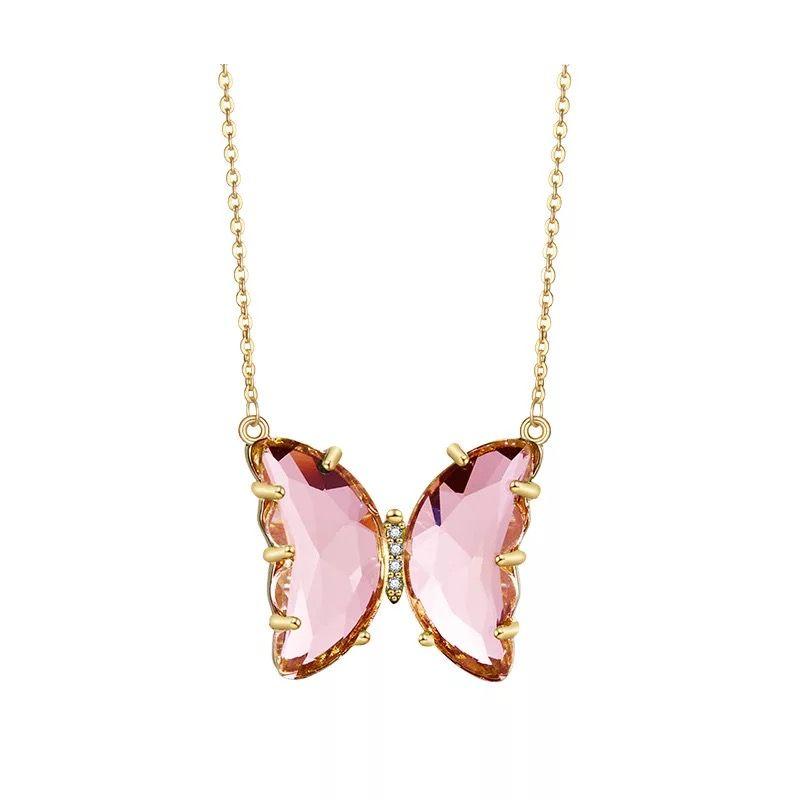 Pink Butterfly Necklace