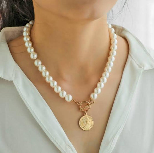 Pearl Coin Chain Necklace