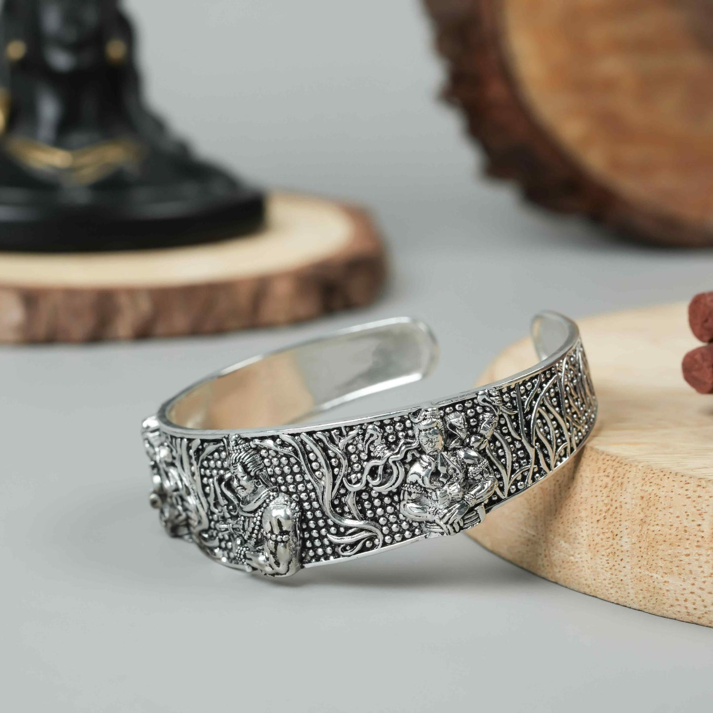 Oxidised Silver Mahakal Bracelet